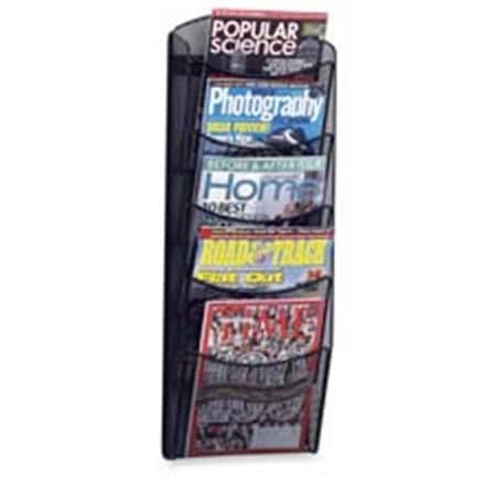 Company  Mesh Magazine Rack- 5-Pockets- 9-.75in.x3-.50in.x28in.- Black - SAFCO PRODUCTS SAF5578BL